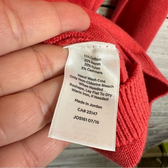 Talbots knit textured size x large pink cotton long sleeve crew neck sweater - Picture 6 of 7